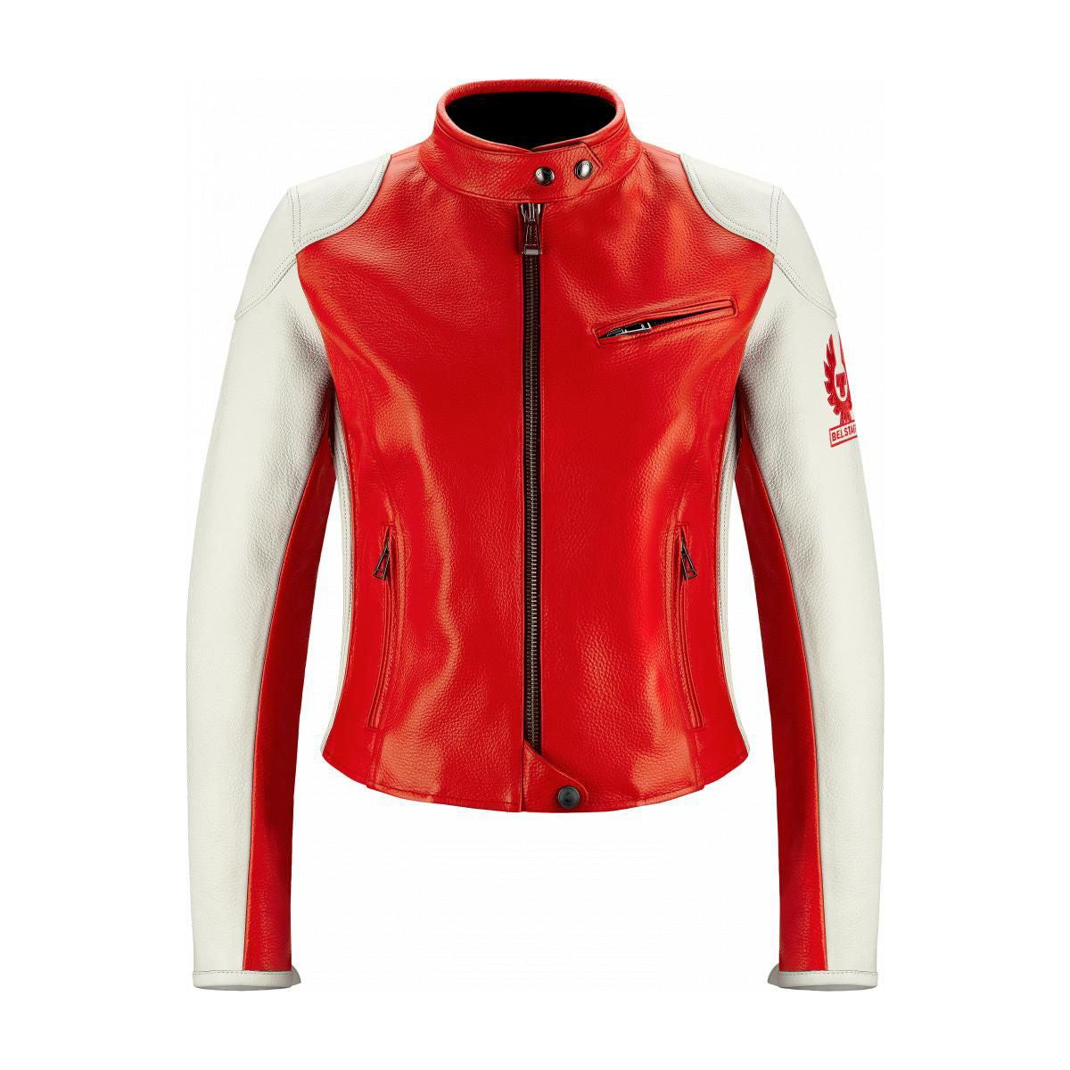 Lederjacke HARTLE, Rot-Weiss