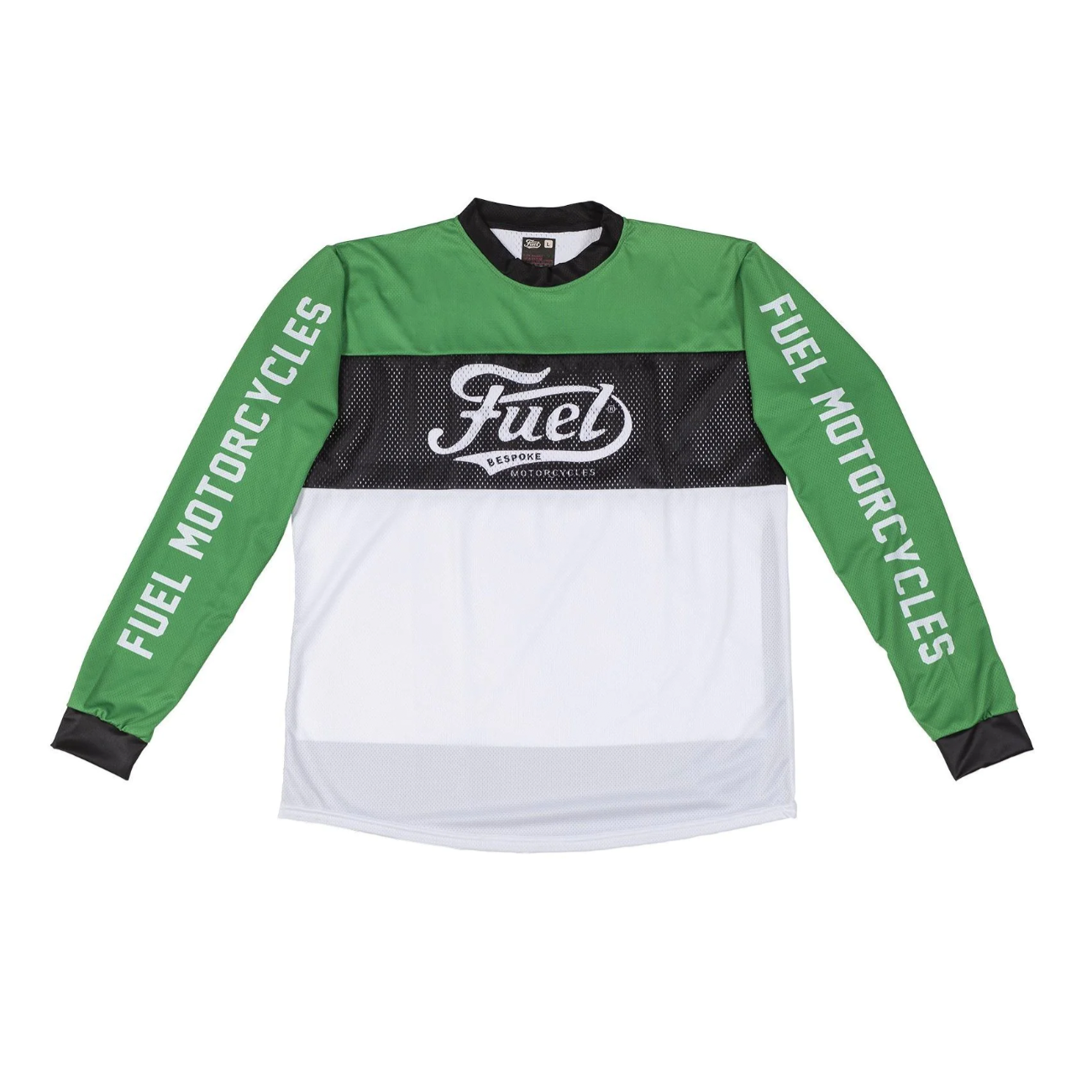 Moto Jersey TURN LEFT, Grün-Weiss-Schwarz