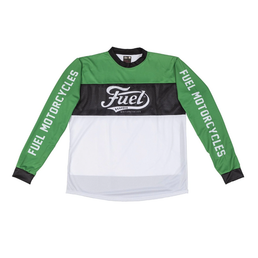 Moto jersey TURN LEFT, green-white-black