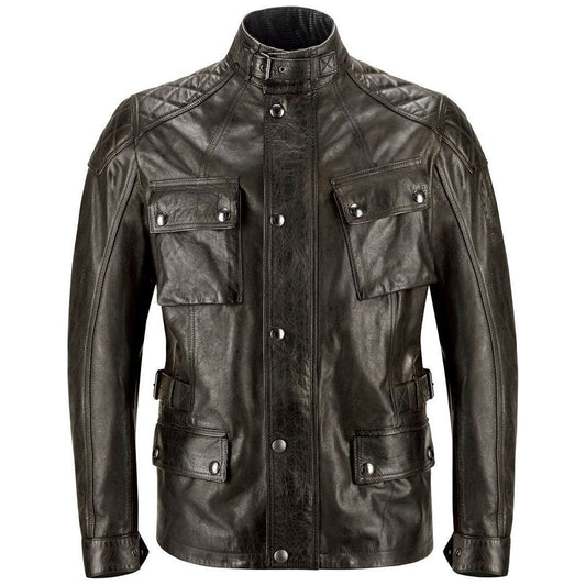Moto leather jacket TURNER, black
