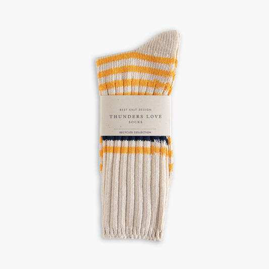 Socks MARINE STRIPES, white / yellow