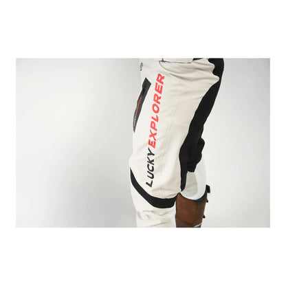 Motorcycle pants LUCKY EXPLORER, white