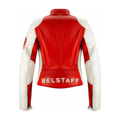 Leather jacket HARTLE, red-white 