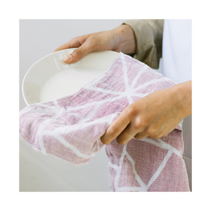 Hirali kitchen towel GAUZE, red-blue