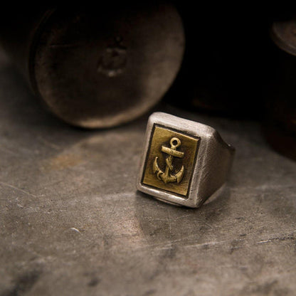 Signet ring NAVY, silver