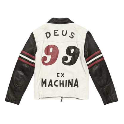 RACER motorcycle jacket, black and white