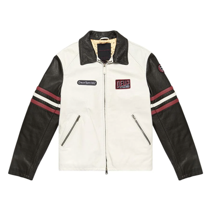 RACER motorcycle jacket, black and white