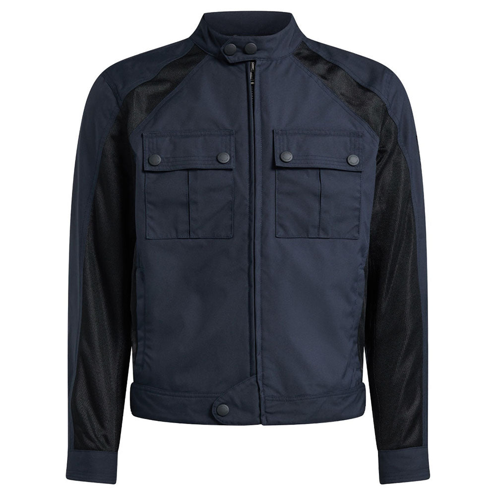 Motorcycle textile jacket TEMPLE, dark blue