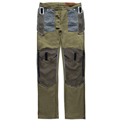 Motorcycle pants KEVIN CANVAS, olive green
