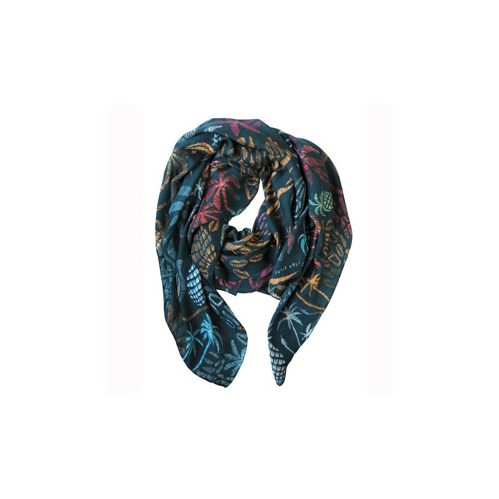 Foulard PALM PARADISE, Petrolblau