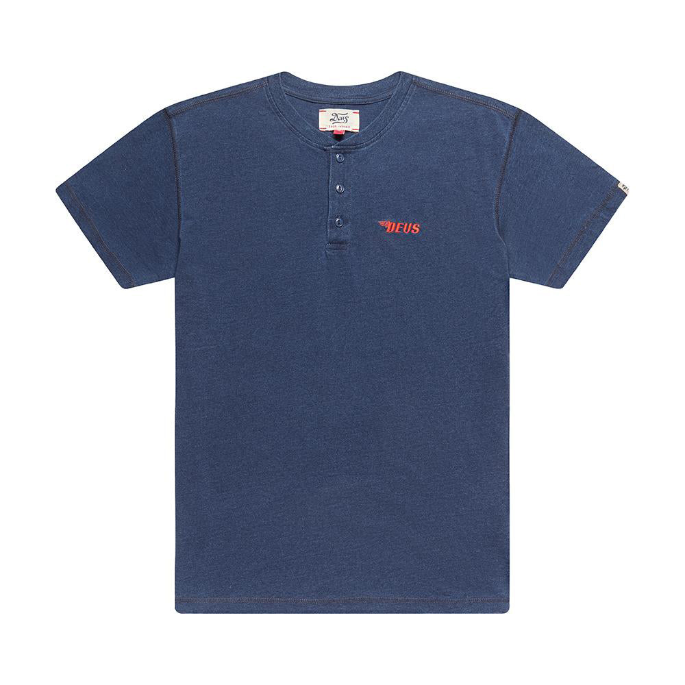 T-Shirt TRACK INDIGO HENLEY, Indigo